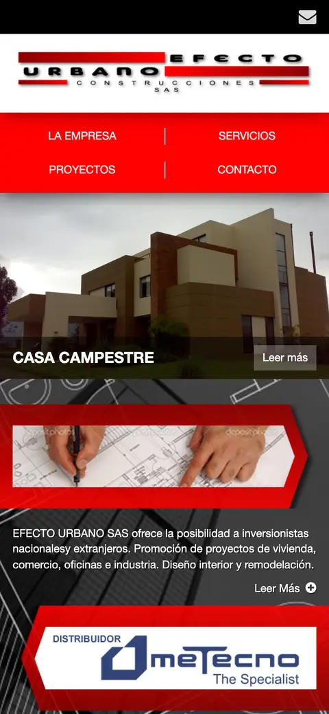 Captura del sitio de Efecto Urbano en celular