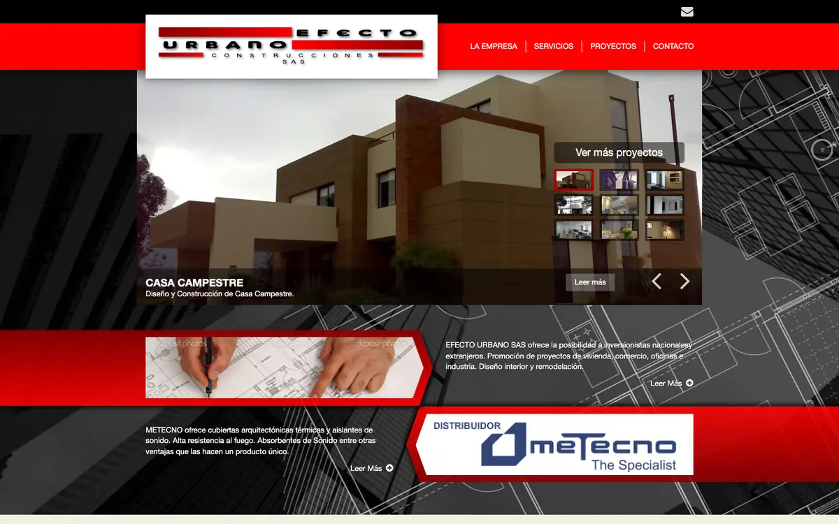 Captura del sitio de Efecto Urbano en computador