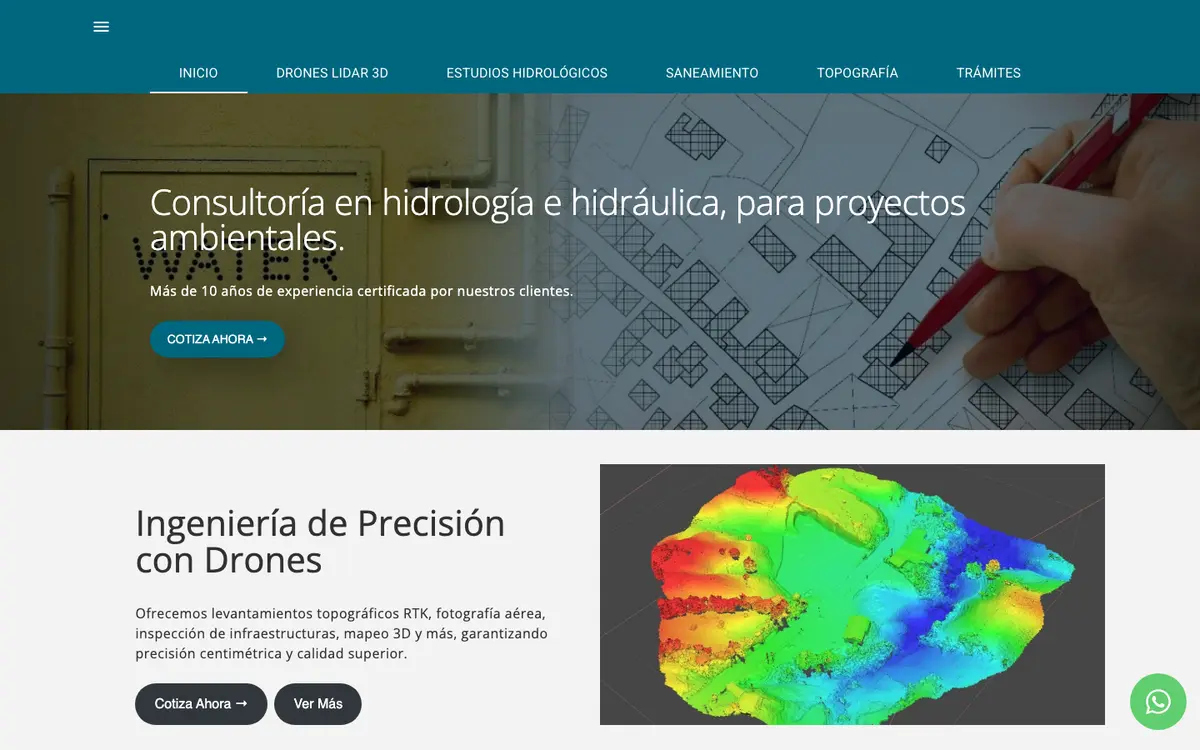 Captura del sitio de Geo Proyectos en computador