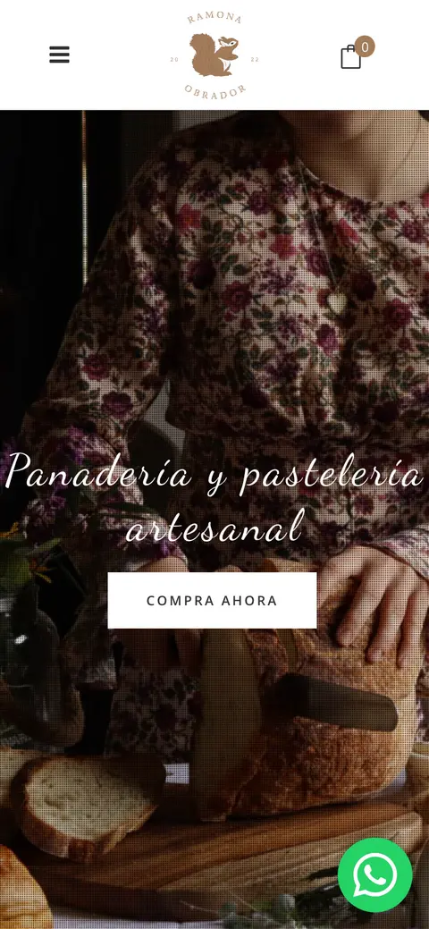 Captura del sitio de Ramona Obrador en celular