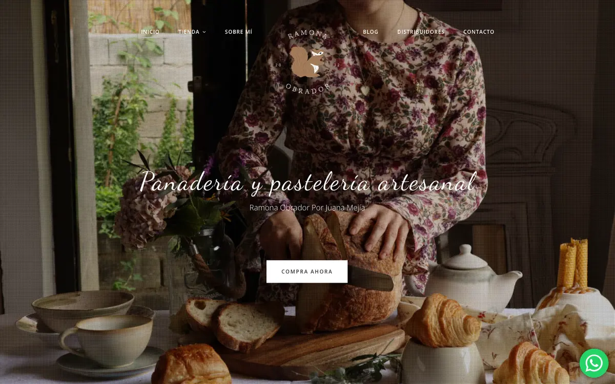 Captura del sitio de Ramona Obrador en computador