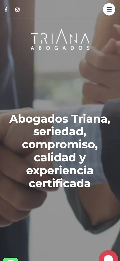 Captura del sitio de Abogados Triana en celular